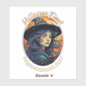 Mooie Halloween-heks Sticker (Vel)