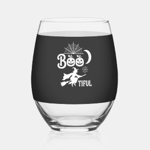Mooie Halloween Heksen Maan Ontwerp_1 Wijnglas Zonder Voet