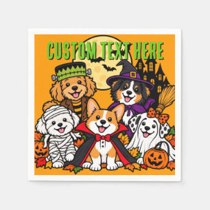 Mooie Halloween-honden Oranje op maat Servet