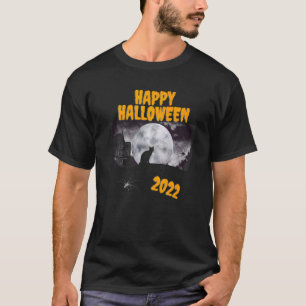 Mooie Halloween Kat Spinnen Angstaanjakend Huis 20 T-shirt