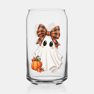 Mooie Halloween Meisje Geest Kan Glas