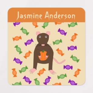 Mooie Halloween-rat en pompoen op maat Labels