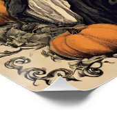 Mooie  Halloween Witch met Black Cat Perfect Poster (Hoek)