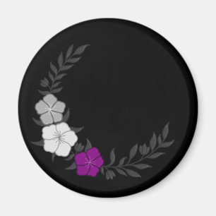 Mooie halve maan van subtiele aseksuele bloemen magneet
