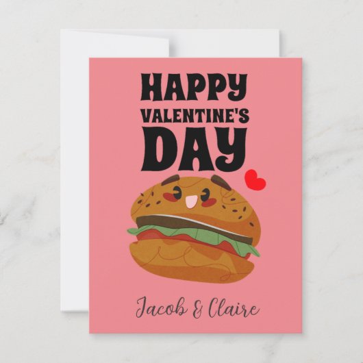Mooie hamburger, Happy valentines-dag personalisee (Voorkant)