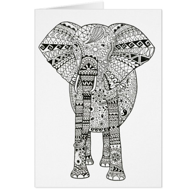Mooie hand geïllustreerd als Artsy Elephant (Voorkant)