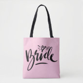 Mooie hand-gelaatste BRIDE bruiloft canvas tas (Voorkant)