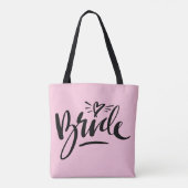 Mooie hand-gelaatste BRIDE bruiloft canvas tas (Achterkant)