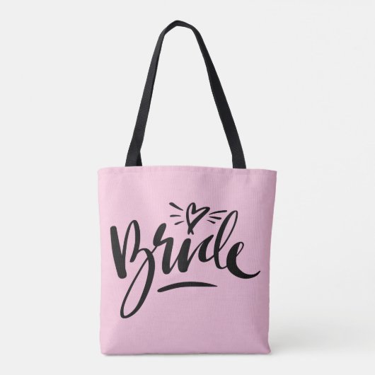 Mooie hand-gelaatste BRIDE bruiloft canvas tas (Achterkant)