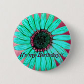 Mooie hand geschetst Bloemdag Ronde Button 5,7 Cm (Voorkant)