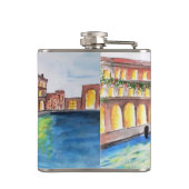 Mooie hand geschilderd heupfles (Achterkant)