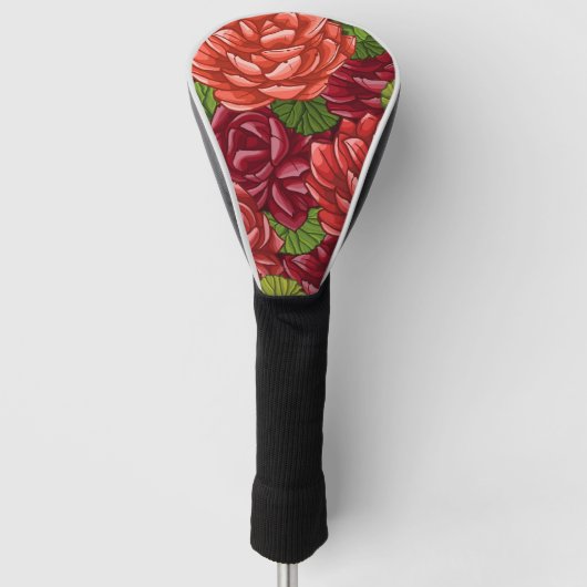 Mooie hand geschilderde bloem golfheadcover (Voorkant)