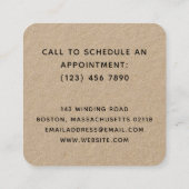 Mooie hand getrokken halve krans monogram vierkante visitekaartje (Achterkant)