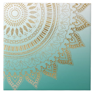 Mooie hand getrokken stammenmandala elegant tegeltje