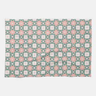 Mooie handdoek met sterren en vierkanten
