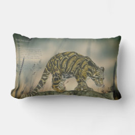 Mooie handgeschilderde bedreigde wolken luipaard kussen