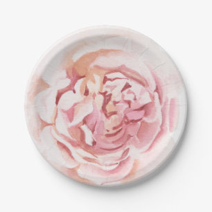 Mooie handgeschilderde pioenprint papieren bordje