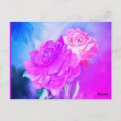 Mooie handgeschilderde rozen voor speciale gelegen briefkaart (Achterkant)