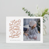 Mooie handgeschreven trio folie kerstkaart folie feestdagenkaart (Staand Voorkant)