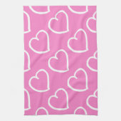 Mooie handgetekende hartjes ontworpen in het wit o theedoek (Verticaal)