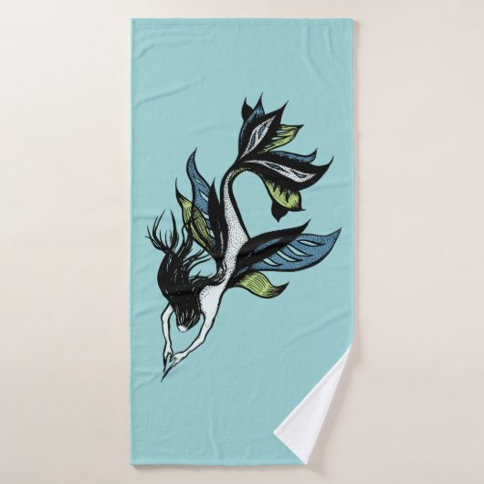 Mooie handgetekende kunst badhanddoek (Badhanddoek)