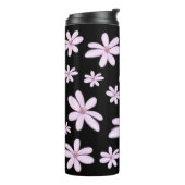 Mooie handgetekende schetsachtige pastelbloem thermosbeker (Gedraaid links)