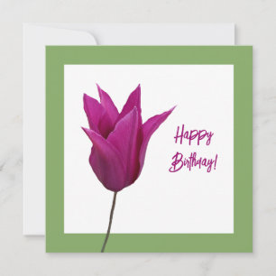 Mooie Happy Birthday hete roze tulp bloemen Kaart