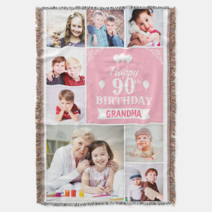 Mooie Happy Birthday Photo Blanket voor oma Deken