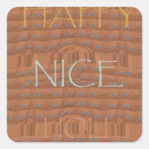 Mooie Happy Kenya Red Zebra Hakuna Matata motif De Vierkante Sticker