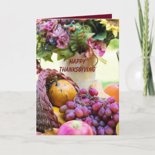 Mooie Happy Thanksgiving Cornucopia Feestdagen Kaart