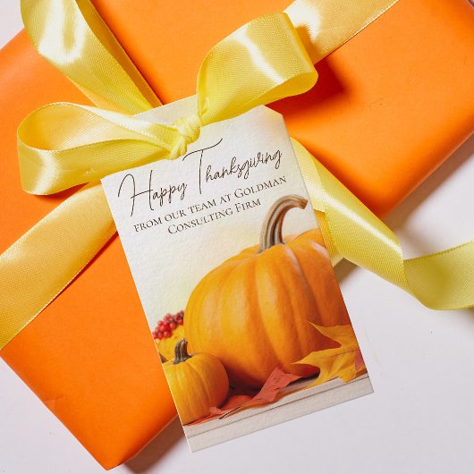 Mooie Happy Thanksgiving  Pompoen Cadeaulabel