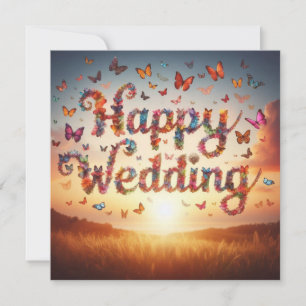 Mooie Happy Wedding Wenskaarten Kaart