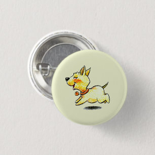 Mooie hardlopende hond illustratie voor hondenlief ronde button 3,2 cm