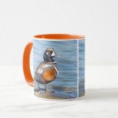 Mooie Harlequin Duck op de Rock Mok (Voorkant links)
