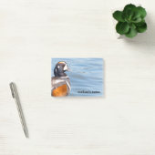 Mooie Harlequin Duck op de Rock Post-it® Notes (Kantoor)