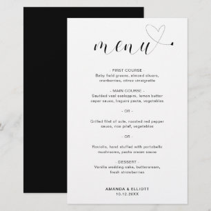 Mooie Hart Eenvoudige Moderne Trouwmenu