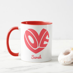 Mooie hart mok met liefdesboodschap