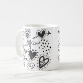 Mooie harten in zwarte Mok (Voorkant links)