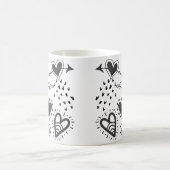Mooie harten in zwarte Mok (Center)