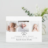 Mooie Hartjes Fotostrip Geboorteaankondiging Bedankkaart (Staand voorkant)