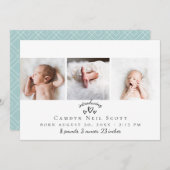 Mooie Hartjes Fotostrip Geboorteaankondiging Bedankkaart (Voorkant / Achterkant)