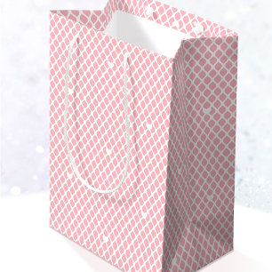 Mooie Hartjes Lattice Mesh Roze Verjaardag Medium Cadeauzakje