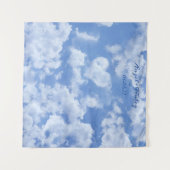 Mooie hartvormige wolk in blauwe lucht vrolijk gel wandkleed (Voorkant (horizontaal))