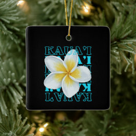 Mooie Hawaiaanse bloemrijke tropische Kaua'i Kerst Keramisch Ornament