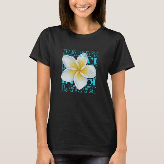 Mooie Hawaiaanse Bloemrijke Tropische Kaua'i T-shirt (Voorkant)