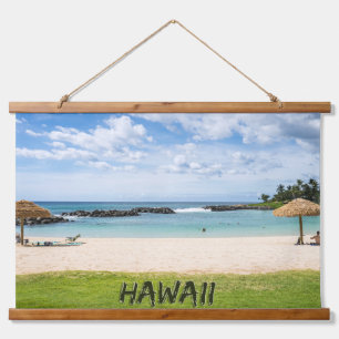 Mooie Hawaii Beach Sun Sand & Green Paradise Hangend Wandkleed