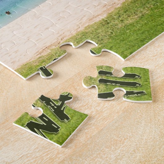 Mooie Hawaii Beach | Sun Sand & Green Paradise Legpuzzel (Zijkant)