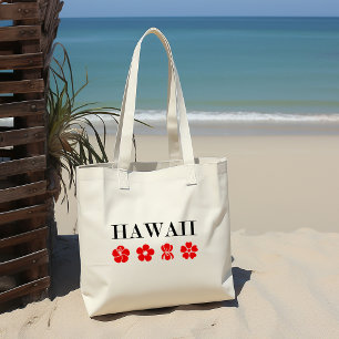 Mooie Hawaii rode bloem iconen licht-kleur Tote Bag