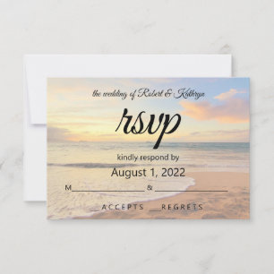 Mooie Hawaiian Beach bruiloft RSVP kaart