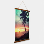 Mooie Hawaiian Sunset Hangend Wandkleed (Gebogen)